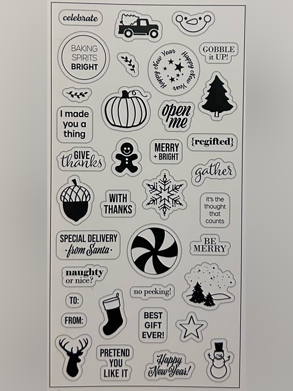 Fiskars Holiday Clear Stamp Set 36 pcs